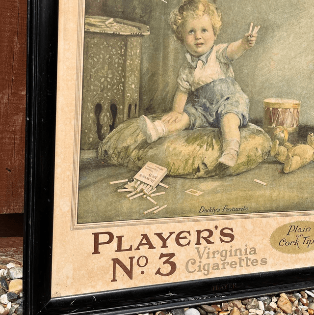 Player’s Cigarettes Tobacconists Framed Pictorial Advertising Show Card/ Sign  