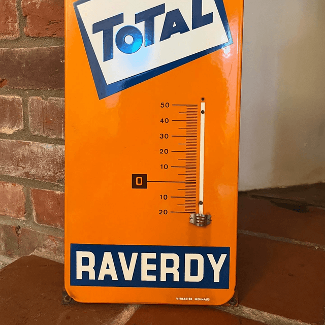 French Coffee “Café Total Raverdy” Thermometer Enamel Sign