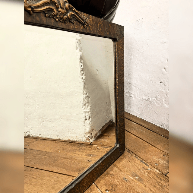 English Arts And Crafts Movement Hammered Copper Mirror