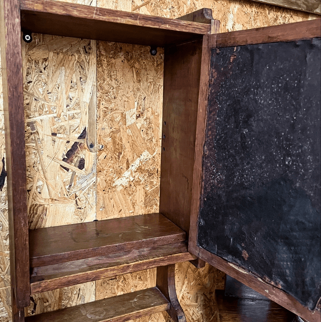 A 1930’s/ 40’s Wooden Wall Hung Mirrored Medicine/ Shave Cabinet