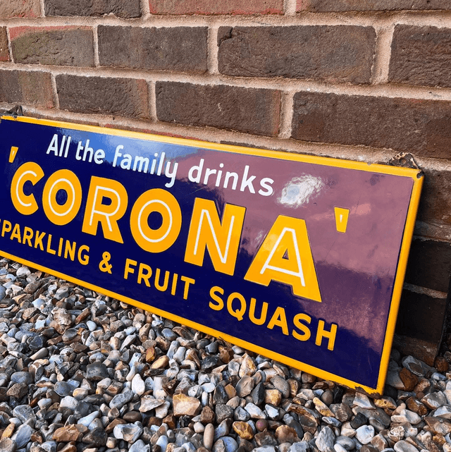 1950’s Corona Soft Drinks single sided enamel advertising sign 