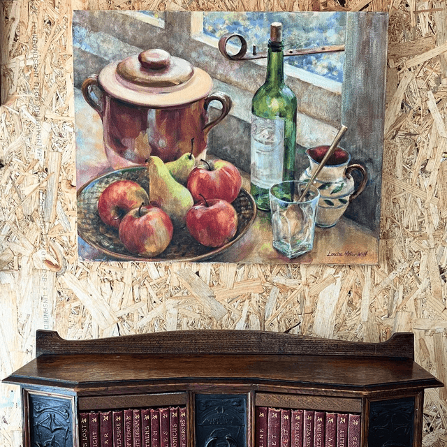 Still Life Oil On Canvas By Contemporary Artist Louise Millar Watt, Unframed, Signed