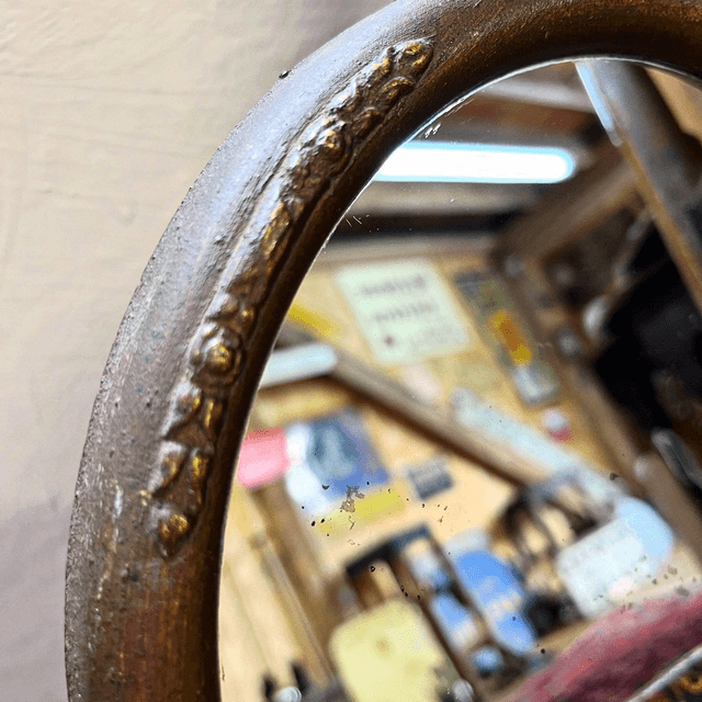 Small Early 20th Century Round Wall Vanity Mirror