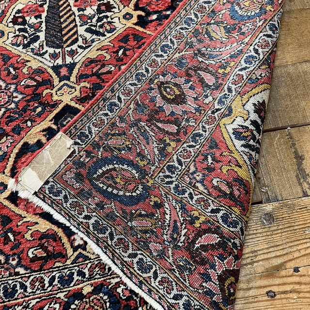 Antique Hand-Knotted Persian Bakhtiari Rug