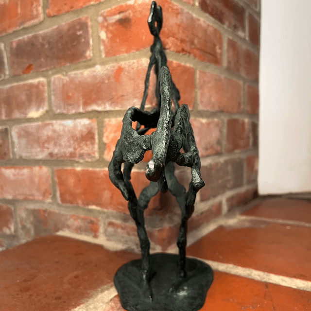 A Contemporary Bronzed Abstract Sculpture of a Cockerel