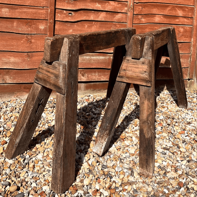 Pair of 20th Century Carpentry Trestles 