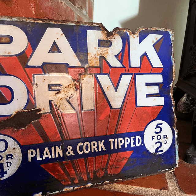 Early 20th Century Park Drive Cigarettes Enamel Sign