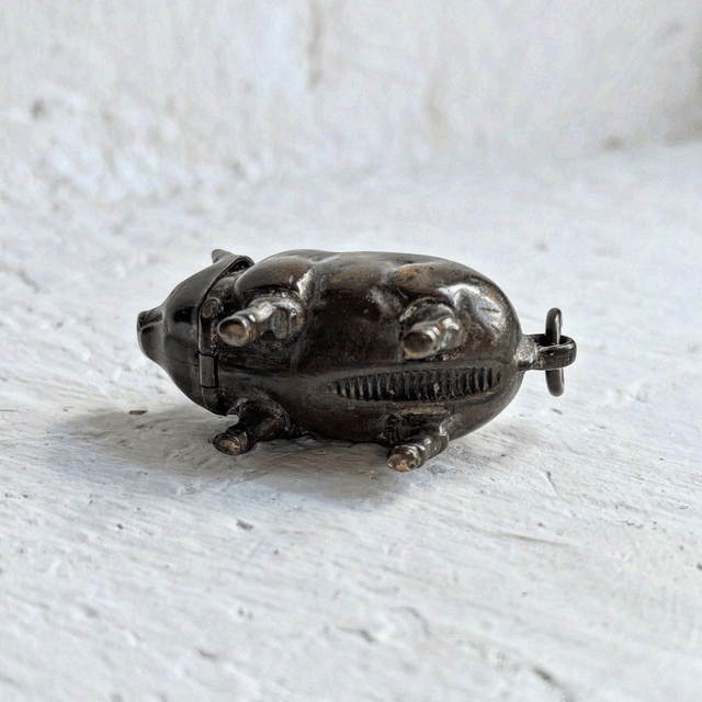 19th Century Vesta Match Case In The Form Of A Pig