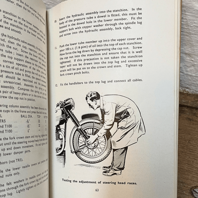 A Triumph Motorcycle Instruction Manual from 1951