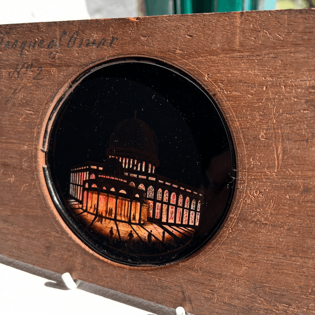 A 19th Century Hand-Painted Circular Glass Lantern Slide