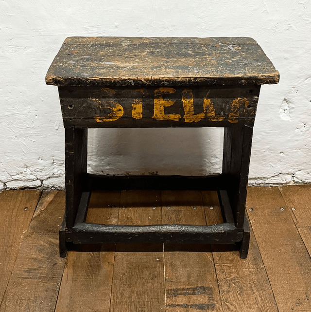 A Rustic Industrial Factory Line Workers Stool Reputedly From The Raleigh Bicycle Factory