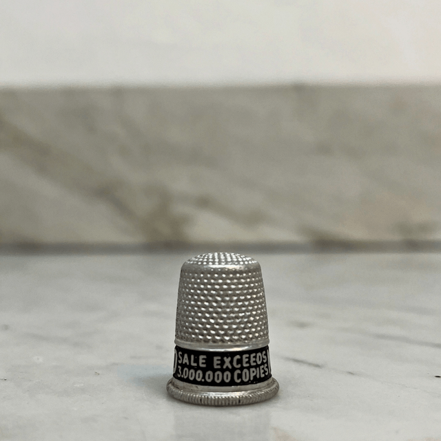 Vintage News of the World Metal Advertising Thimble