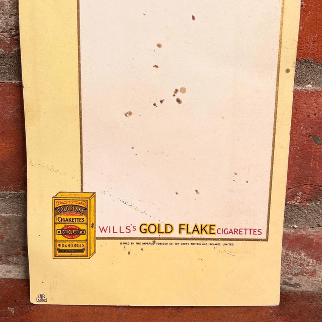 1940’s WILL’s GOLD FLAKE CIGARETTES Menu Card  
