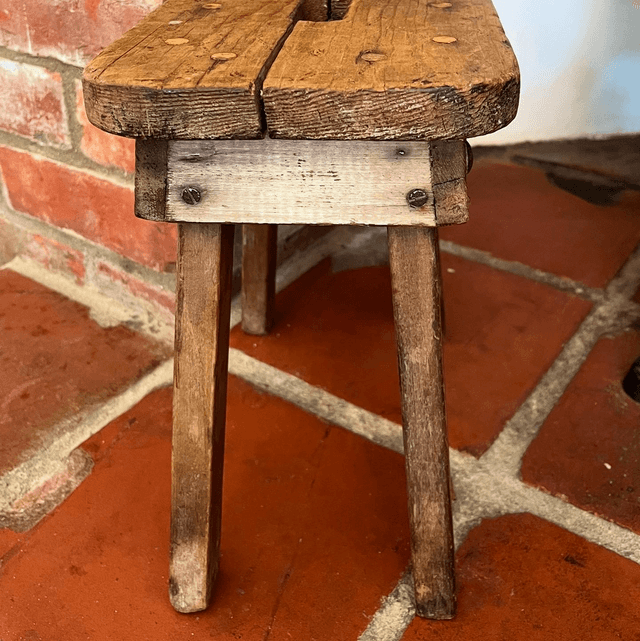 19th Century Small Wooden Milking Stool