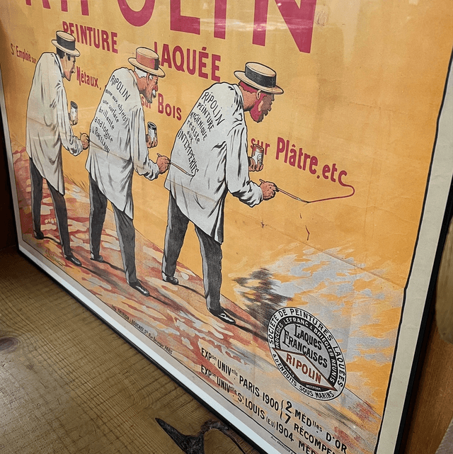 A Framed Vintage French Advertising Poster For Ripolin Paint