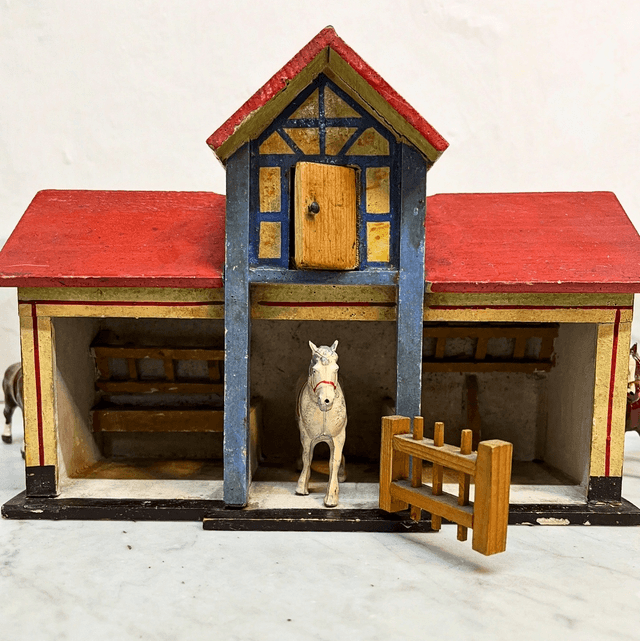 A 1930’s Wooden Toy Stable Block By German Toy Manufacturer Moritz Gottschalk