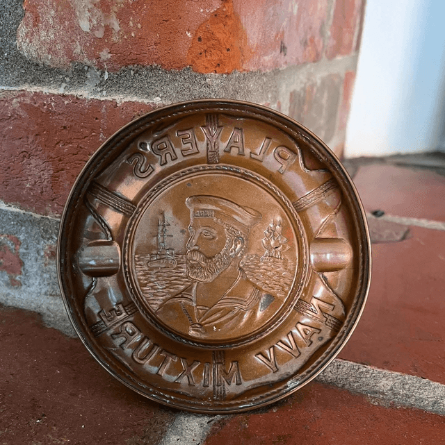 “Player’s Navy Mixture” Cigarette/ Tobacco Advertising Brass Ashtray