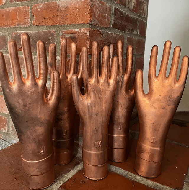 Set of 5 French 1930’s/ 40’s Copper Glove Molds