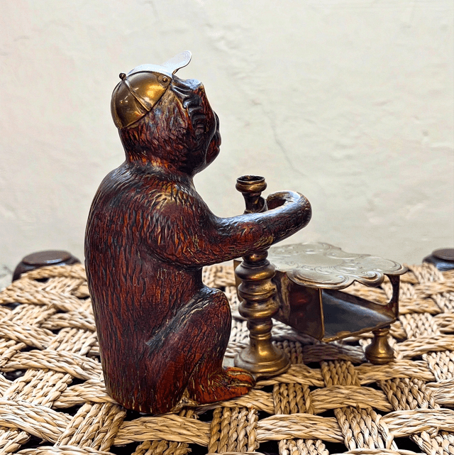 A 19th Century Hand-Carved Wooden Monkey Vesta/ Striker