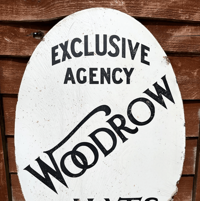 1920’s/ 30’s Woodrow Hats Oval Enamel Advertising Sign