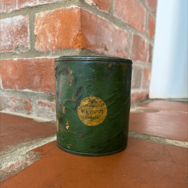 Castrol Motor Grease Can With Contents, Old Paper Label 