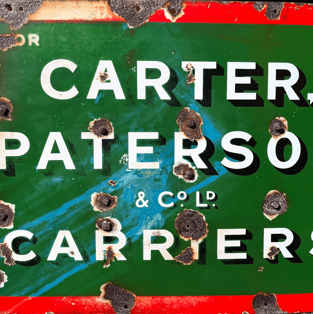 1930’s Enamel Advertising Sign For Carter, Paterson & Co. Ltd. Carriers 
