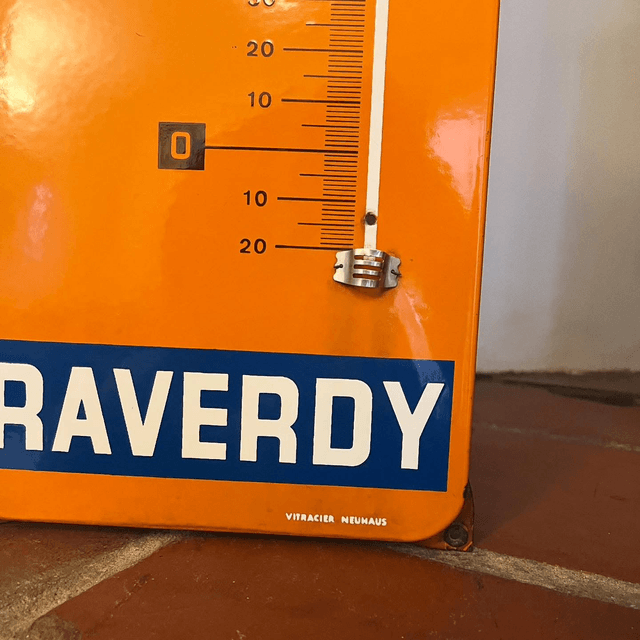 French Coffee “Café Total Raverdy” Thermometer Enamel Sign