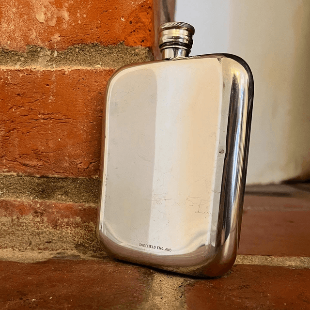 Mid 20th Century Golfers Pewter Hip Flask