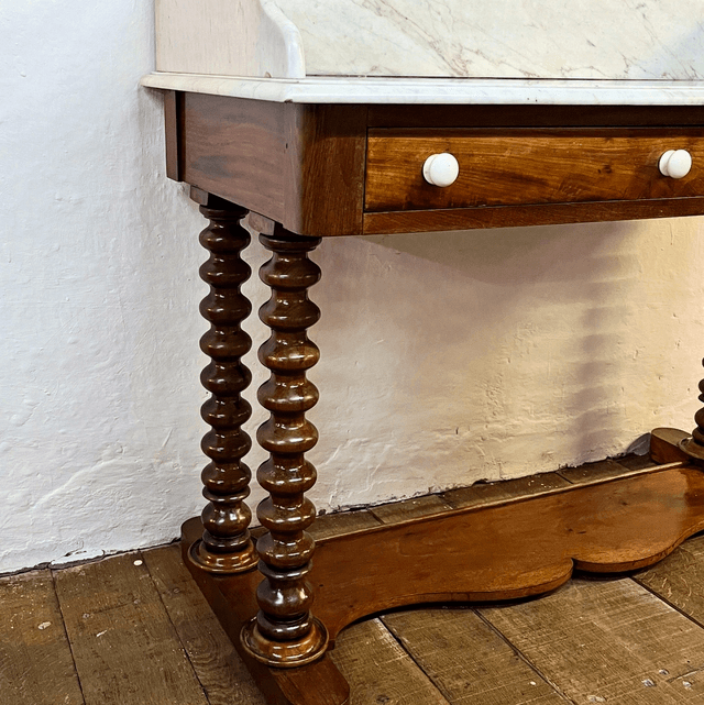 A 19th Century Victorian Mahogany Carrara Marble Topped Washstand