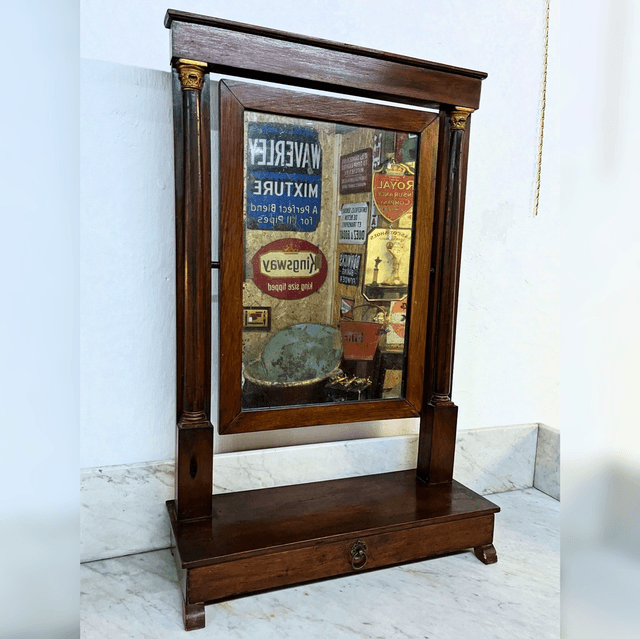 A 19th Century Mahogany Empire-Style Psyche Mirror
