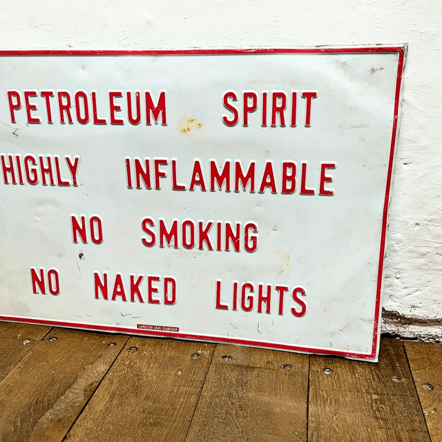 A Vintage Petrol Station Forecourt Directive Industrial Sign