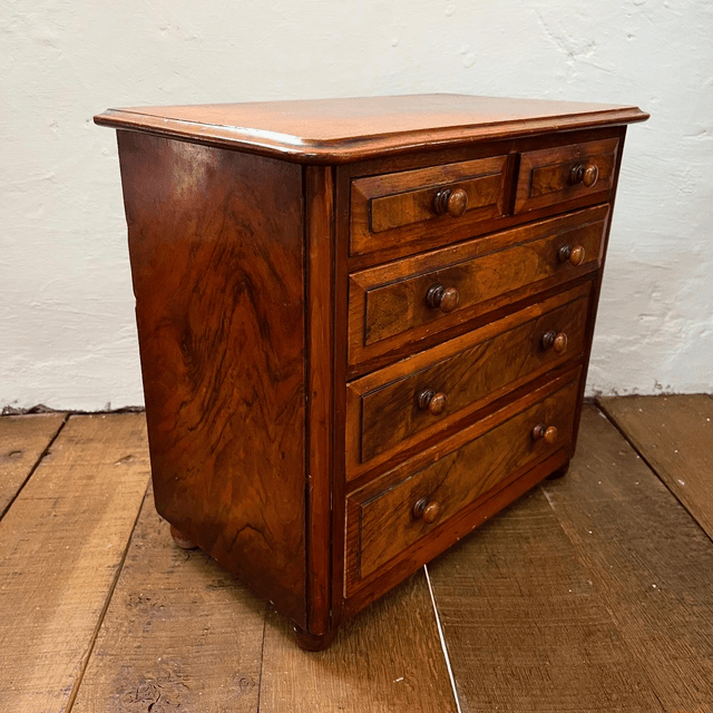 19th Century Victorian Collectors Chest Of Draws In Walnut