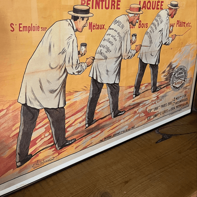 A Framed Vintage French Advertising Poster For Ripolin Paint
