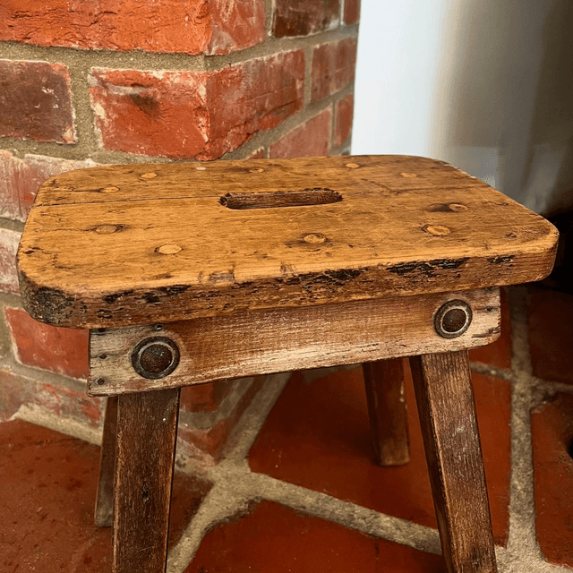 19th Century Small Wooden Milking Stool