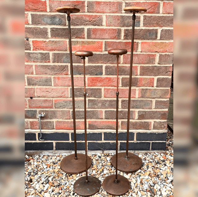A Set Of Four 1920’s Copper Hat Stands By Renowned Shop Fitters Harris & Sheldon Ltd Birmingham