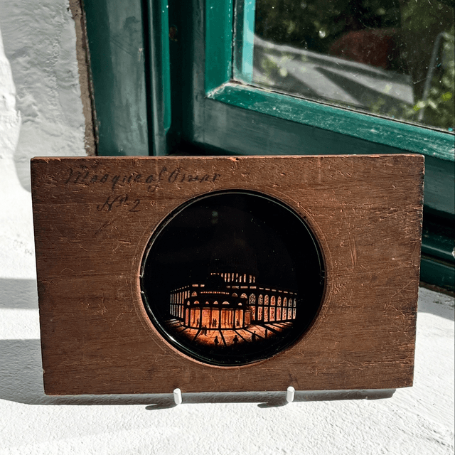 A 19th Century Hand-Painted Circular Glass Lantern Slide