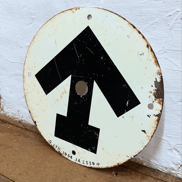 British Army Surplus Issue Metal White Convoy Traffic Route Marker 