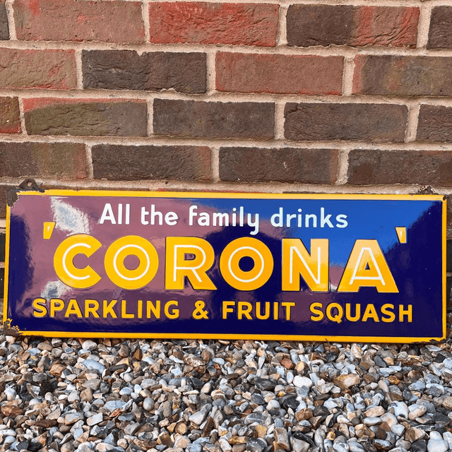 1950’s Corona Soft Drinks single sided enamel advertising sign 