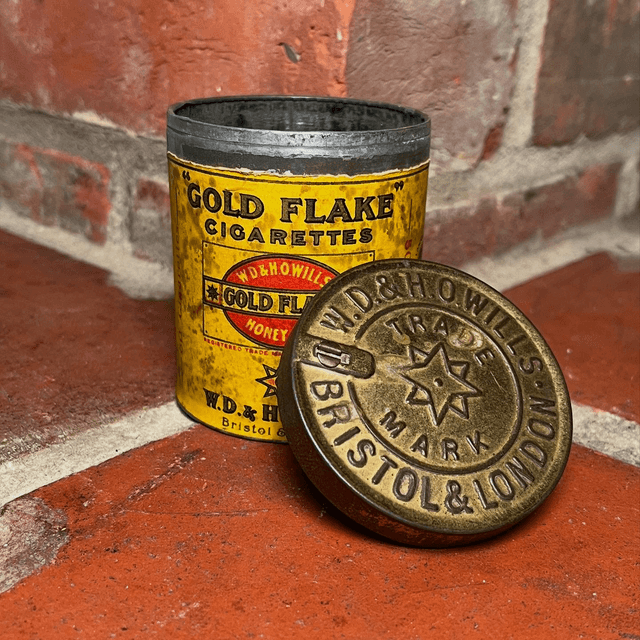 A 20th Century WILLS’s Gold Flake Cigarettes Paper Label Tin