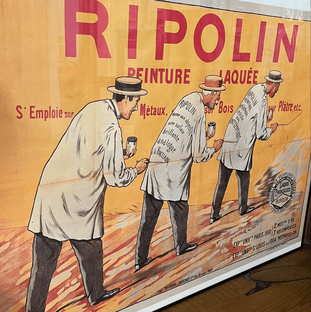 A Framed Vintage French Advertising Poster For Ripolin Paint