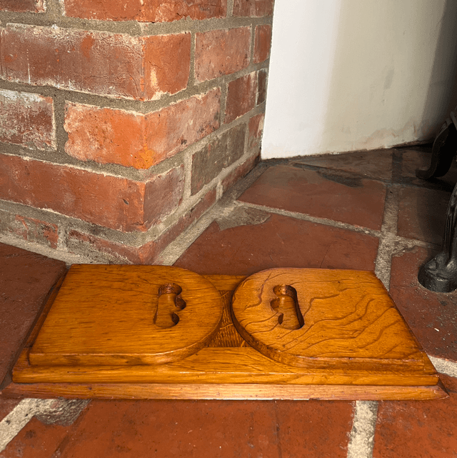 Late 19th Early 20th Century Antique Solid Oak Wooden Bookends Book Slide