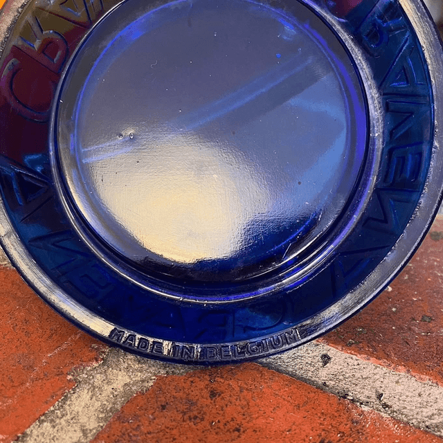 1940’s/ 50’s “Smoke Craven “A” Cigarettes” Blue Glass Advertising Ashtray