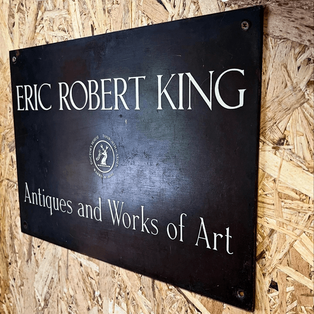 Bronze Business Plaque For ERIC ROBERT KING “Antiques And Works Of Art” 
