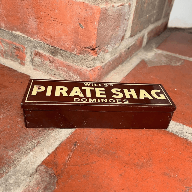 Set of 28 Wills’s Pirate Shag Dominoes Empire Size In Tin Box