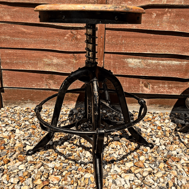 A Pair Of Industrial American Draughtsman Stools By Toledo