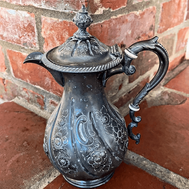 A 20th Century Ornate Silver Plate Serving Ewer 