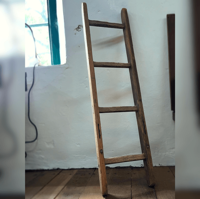 A Late 19th Century Small French Rustic Vineyard Fruit Tree Ladder 