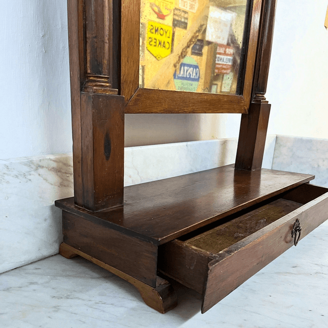 A 19th Century Mahogany Empire-Style Psyche Mirror