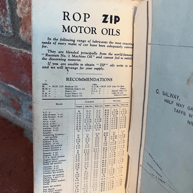 R.O.P ZIP (Russian Oil Products) Advertising map of England & South Scotland  