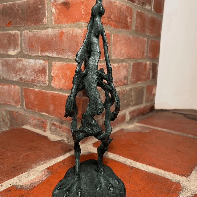 A Contemporary Bronzed Abstract Sculpture of a Cockerel